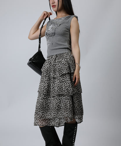 HOOK for girls クロス柄グラフィック オフショルダークロップドTシャツ