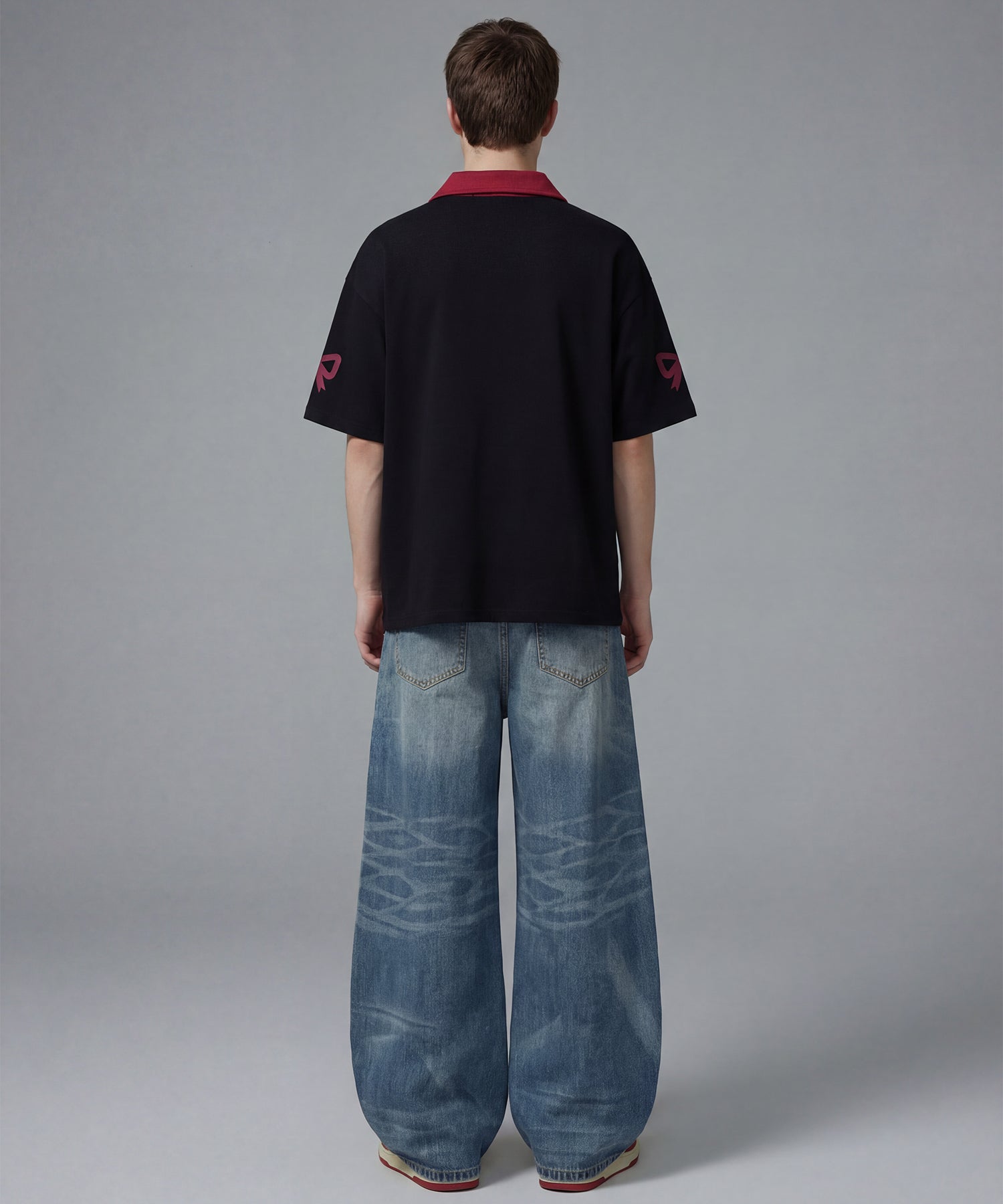 前後逆さデザイン バルーンワイドデニムパンツ