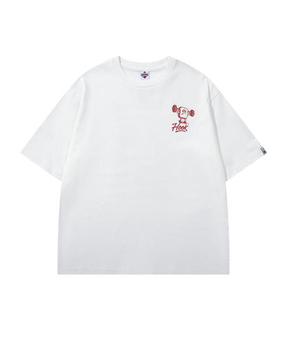 HOOK -original-　フードモチーフ アメリカンカートゥーンプリント ビッグTシャツ