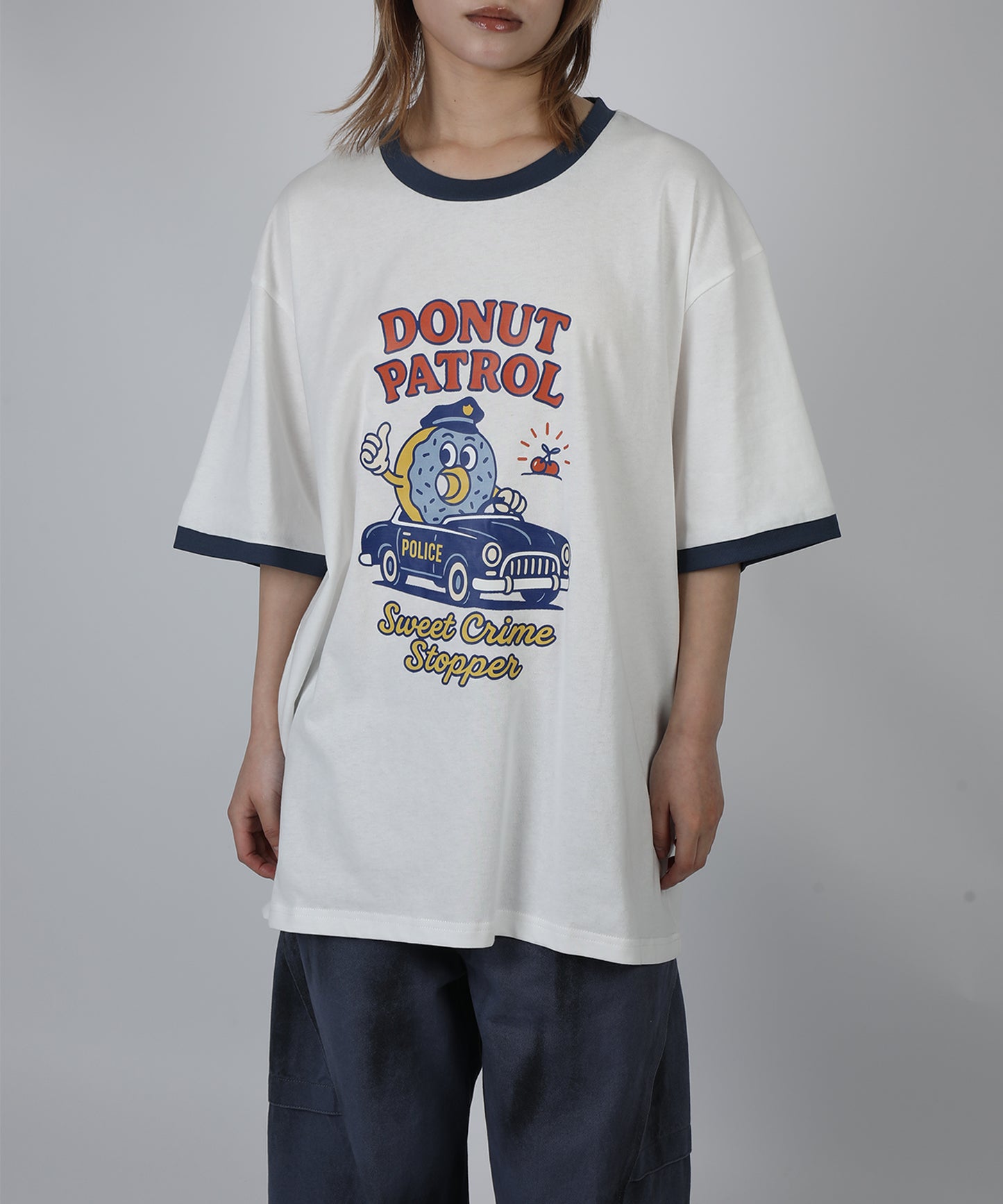 HOOK -original-　フードモチーフ アメリカンカートゥーンプリント ビッグTシャツ