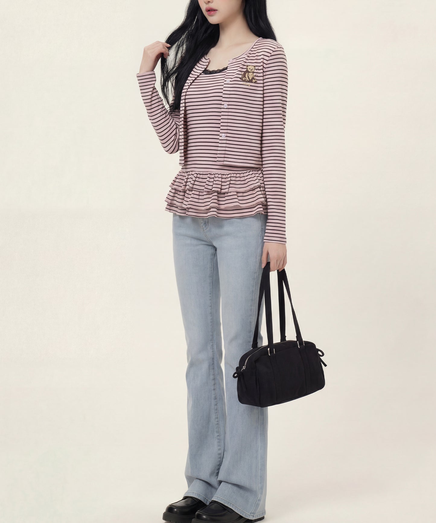 HOOK　for girls -original-　ペプラムワンポイントベア アンサンブル