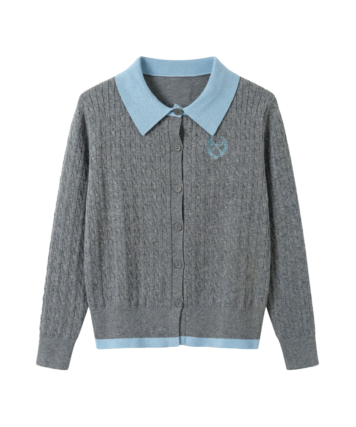 HOOK for girls　刺繍ワンポイント フレンチガーリーカーディガン