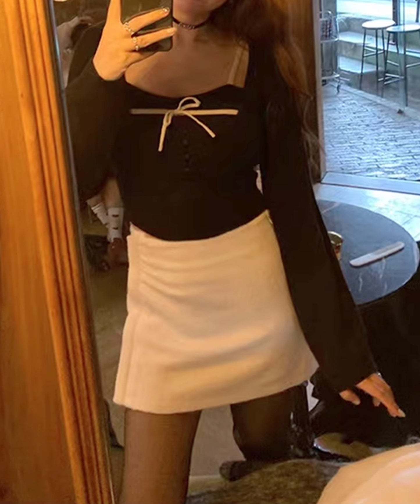 【Jasmine】 アンサンブル リボンキャミソール+ニットトップス