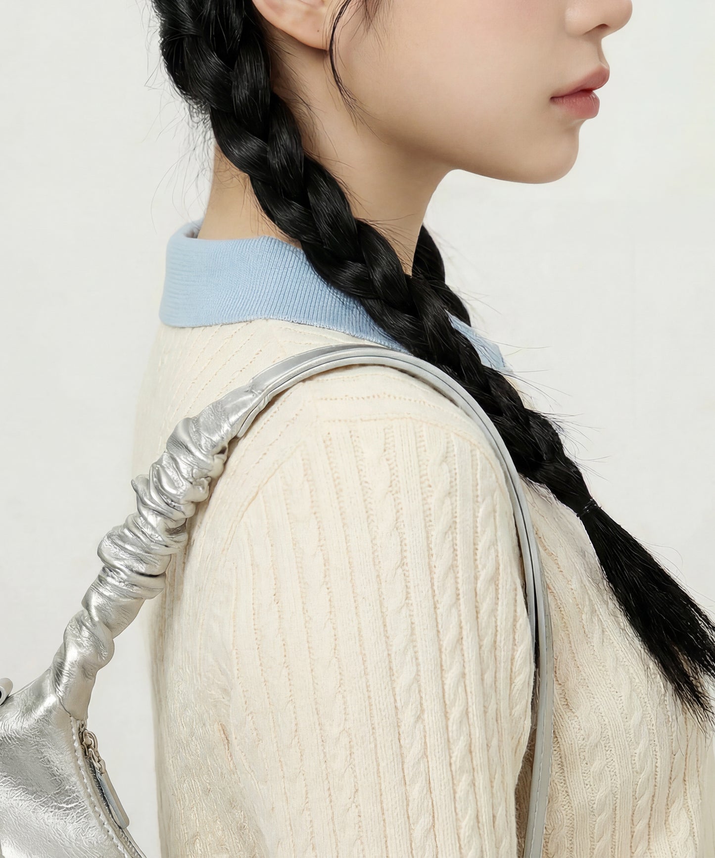 HOOK for girls　刺繍ワンポイント フレンチガーリーカーディガン