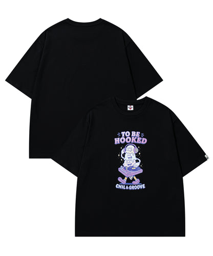 HOOK -original-　フードモチーフ アメリカンカートゥーンプリント ビッグTシャツ