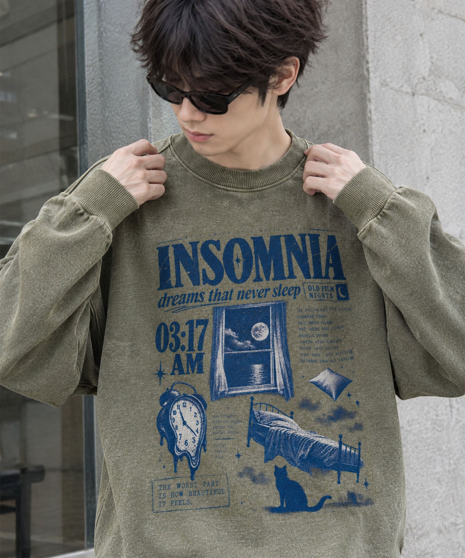 HOOK -original- INSOMNIA Assorted Space Graphic Oversized Sweatshirt