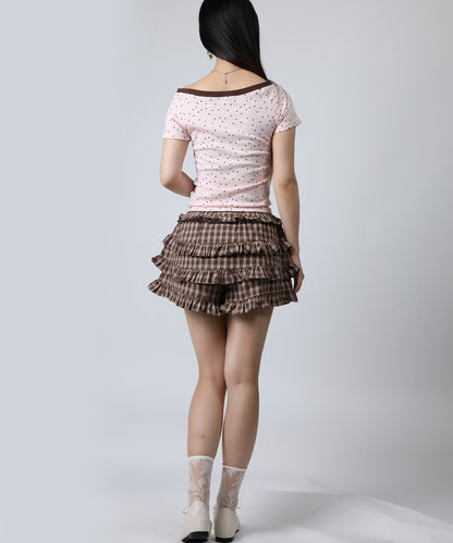 HOOK for girls ドットストーンロゴ × オフショルダー コンパクトストリートT (SS)