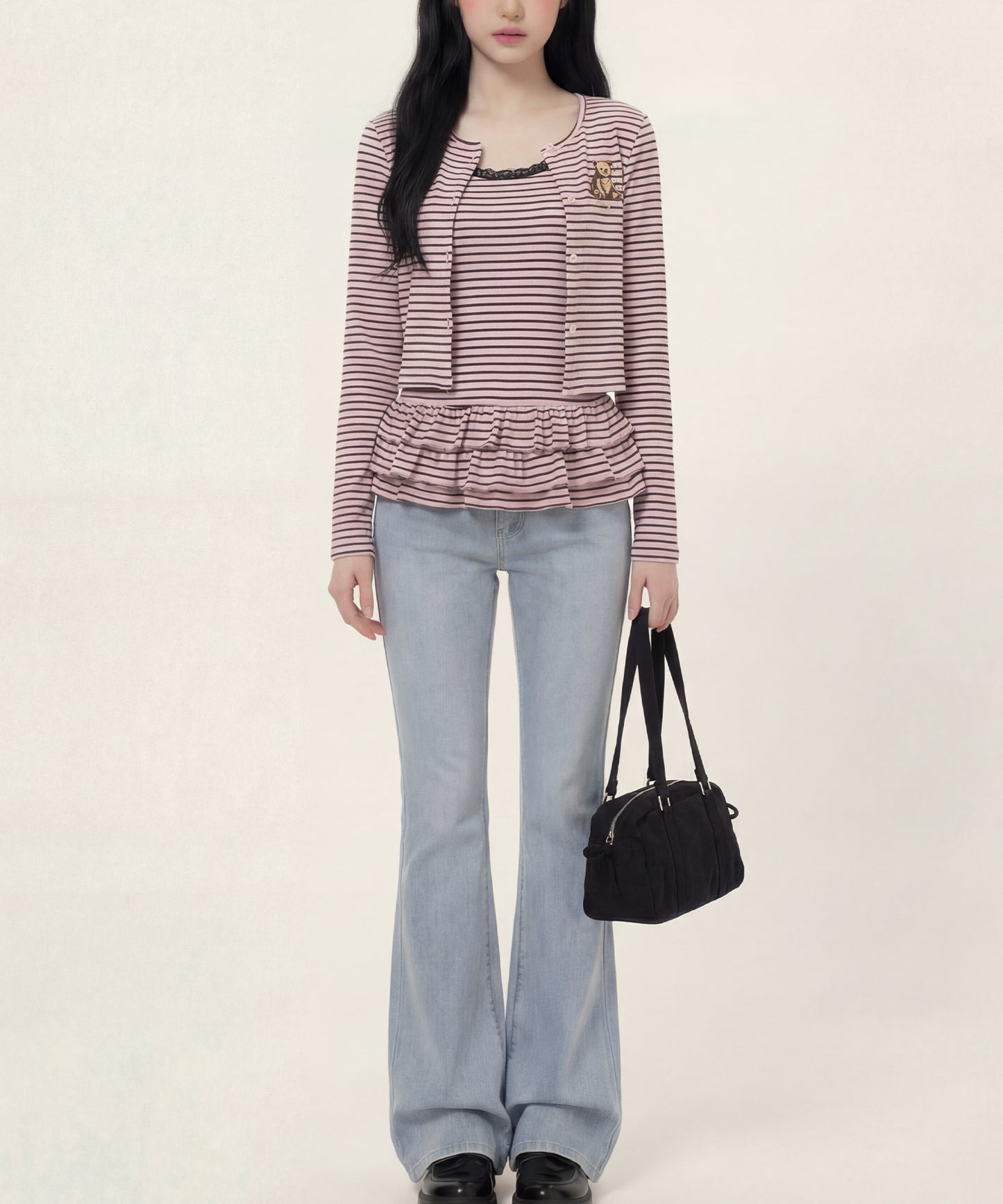 HOOK　for girls -original-　ペプラムワンポイントベア アンサンブル