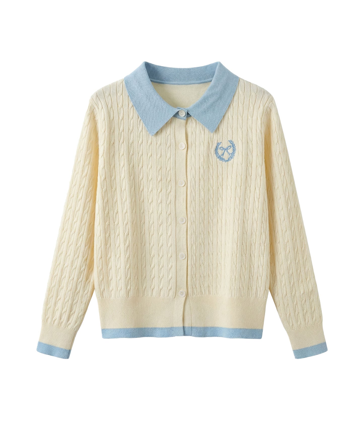 HOOK for girls　刺繍ワンポイント フレンチガーリーカーディガン