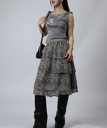 HOOK for girls クロス柄グラフィック オフショルダークロップドTシャツ