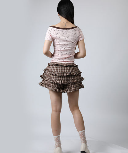 HOOK for girls ドットストーンロゴ × オフショルダー コンパクトストリートT (SS)