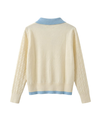 HOOK for girls　刺繍ワンポイント フレンチガーリーカーディガン