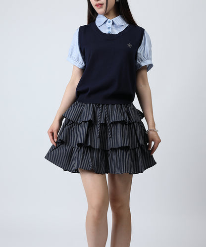 HOOK for girls ニットベスト×半袖シャツ レイヤードライクトップス