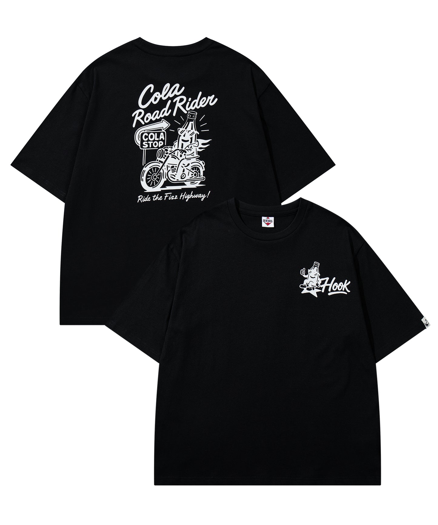 HOOK -original-　フードモチーフ アメリカンカートゥーンプリント ビッグTシャツ
