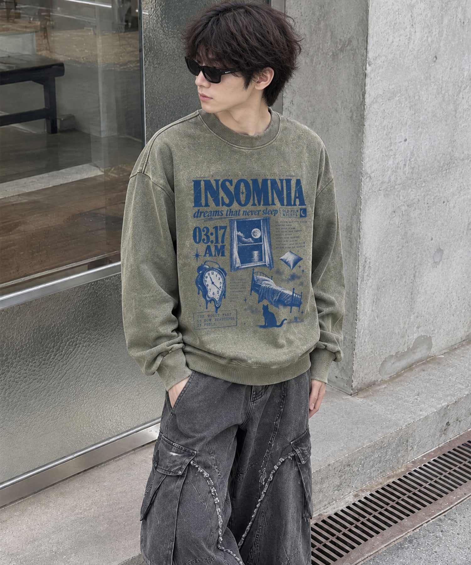 HOOK -original- INSOMNIA Assorted Space Graphic Oversized Sweatshirt
