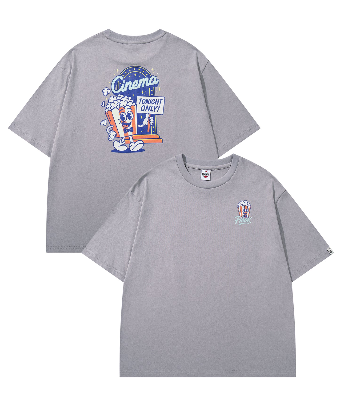 HOOK -original-　フードモチーフ アメリカンカートゥーンプリント ビッグTシャツ