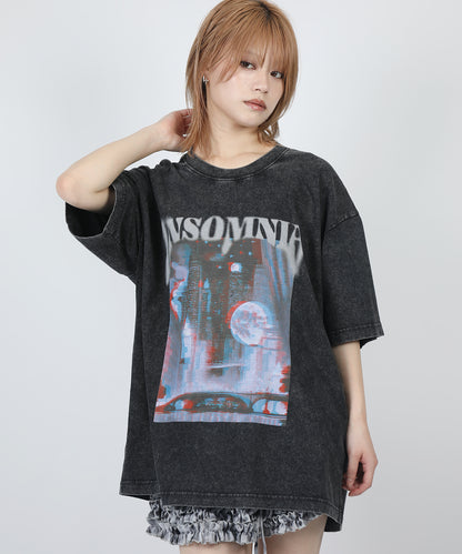 HOOK -original-　INSOMNIA　ウォッシュ加工ヴィンテージ風 ビッグTEE