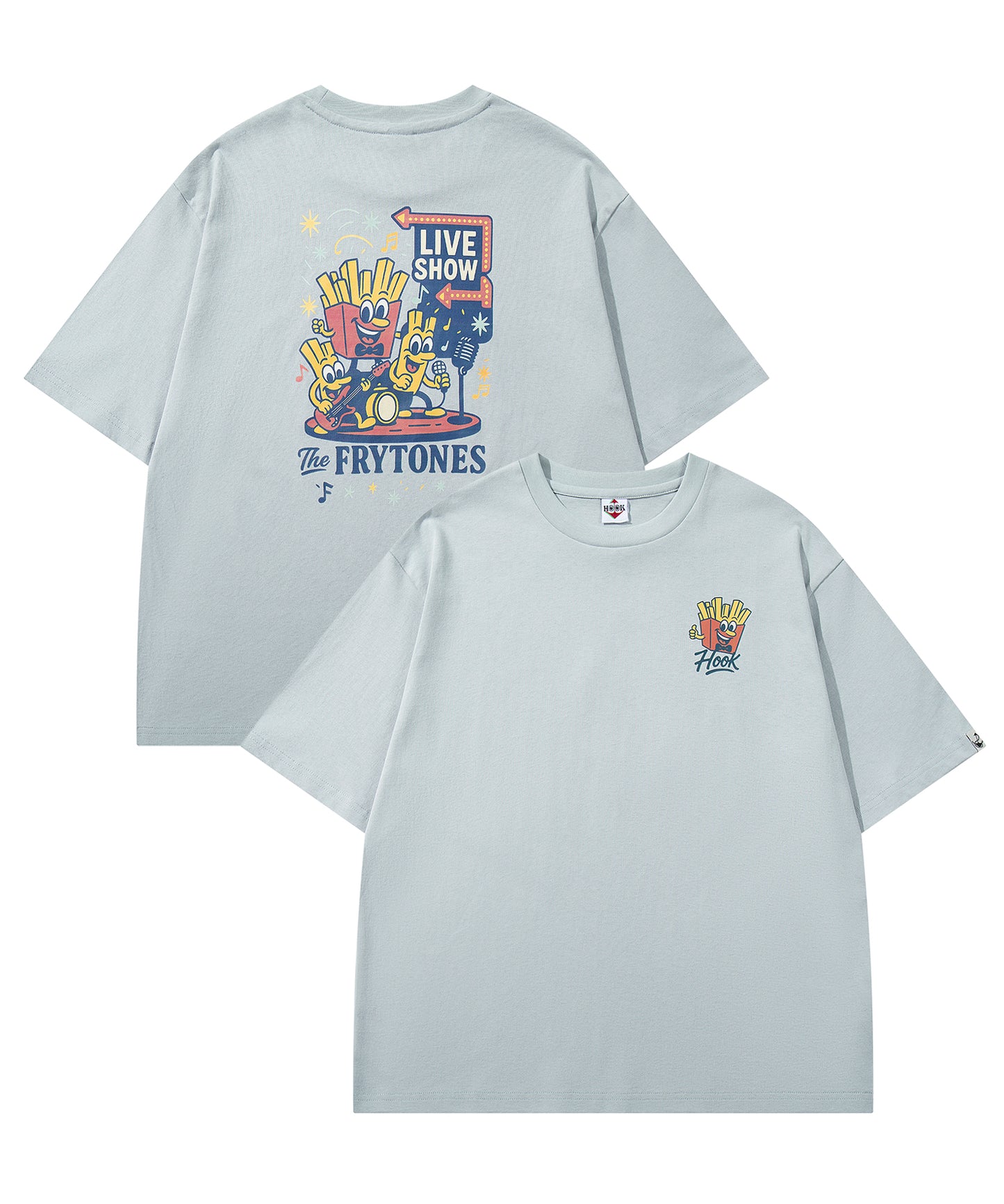 HOOK -original-　フードモチーフ アメリカンカートゥーンプリント ビッグTシャツ