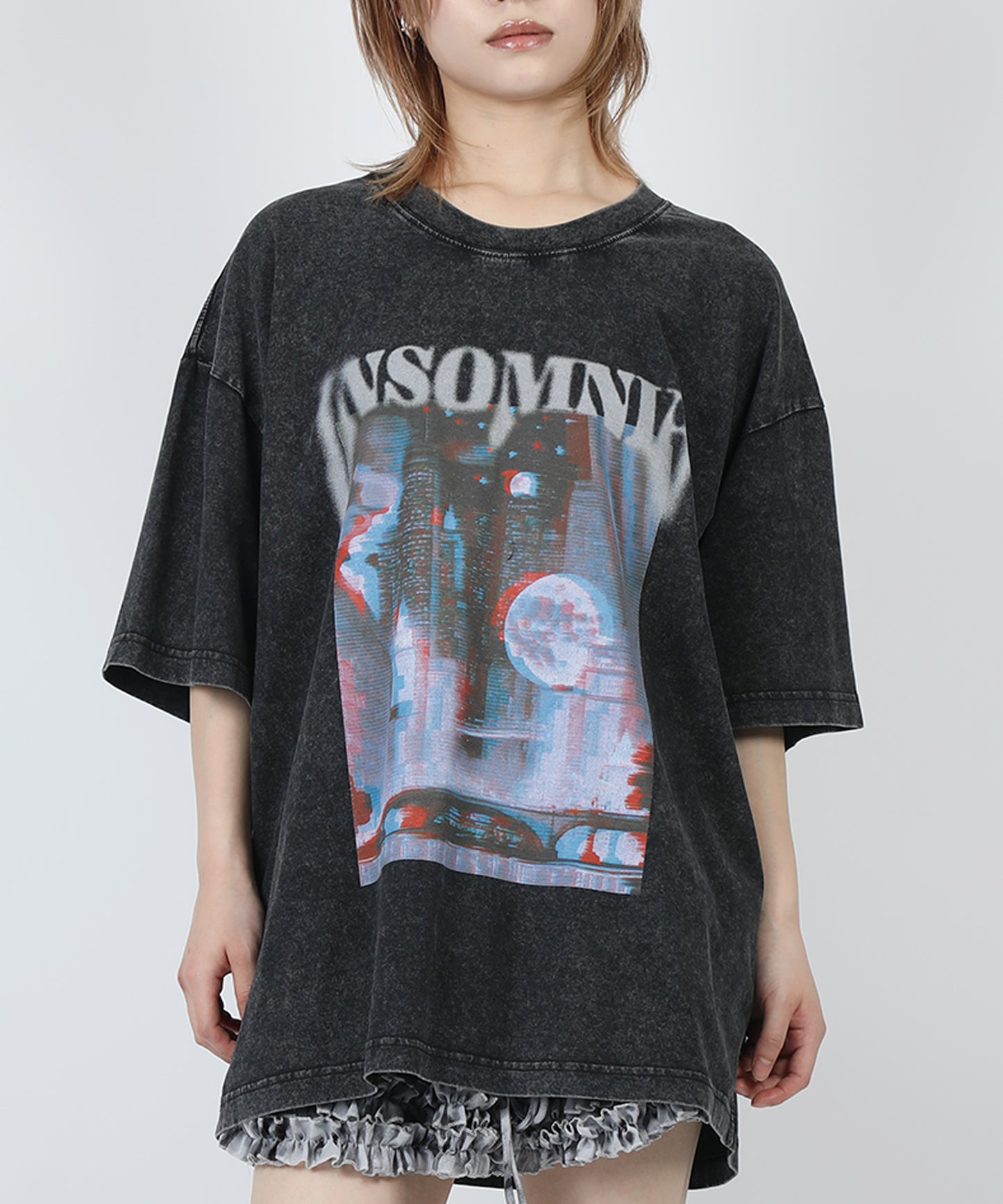 HOOK -original-　INSOMNIA　ウォッシュ加工ヴィンテージ風 ビッグTEE