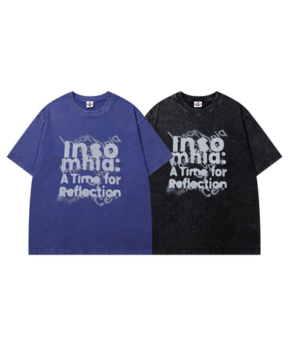 HOOK -original-　INSOMNIA　ウォッシュ加工ヴィンテージ風 ビッグTEE