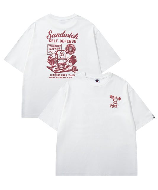 HOOK -original-　フードモチーフ アメリカンカートゥーンプリント ビッグTシャツ