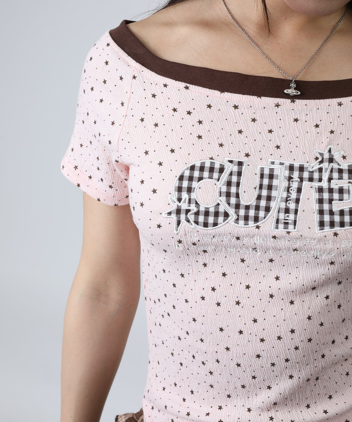 HOOK for girls ドットストーンロゴ × オフショルダー コンパクトストリートT (SS)
