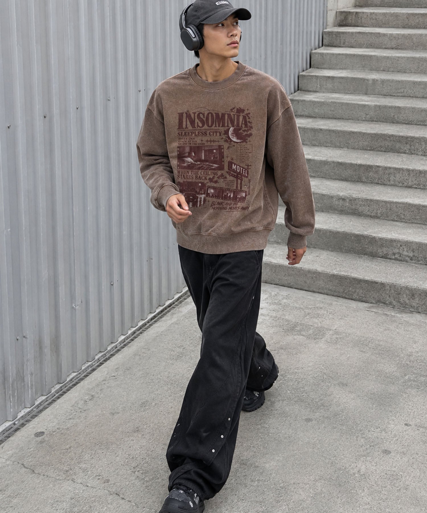 HOOK -original- INSOMNIA Assorted Space Graphic Oversized Sweatshirt