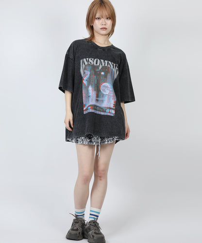 HOOK -original-　INSOMNIA　ウォッシュ加工ヴィンテージ風 ビッグTEE