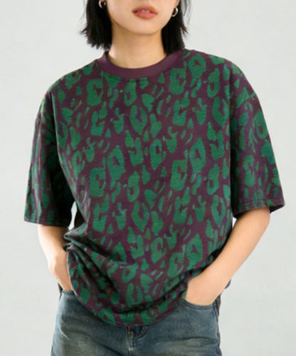 HOOK for girls　レオパード総柄 半袖Tシャツ / アニマル柄 ビッグシルエット カジュアル