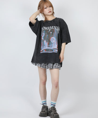 HOOK -original-　INSOMNIA　ウォッシュ加工ヴィンテージ風 ビッグTEE