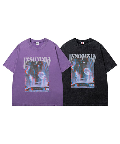 HOOK -original-　INSOMNIA　ウォッシュ加工ヴィンテージ風 ビッグTEE