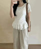 【Jasmine】レイヤード風裾フリルTシャツ