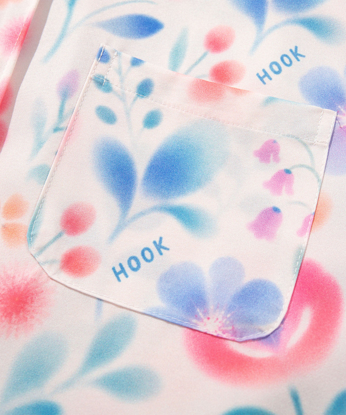 HOOK -original-　古着風総柄プリント襟付き長袖シャツ