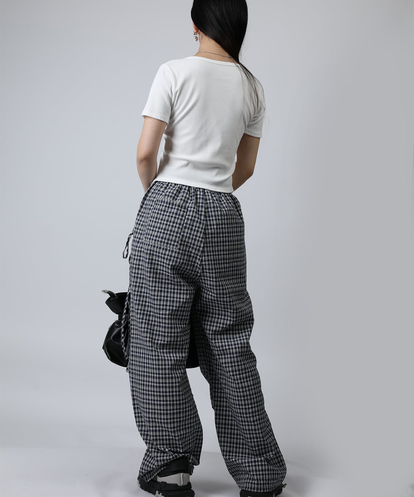 HOOK for girls リボングラフィック × サイドギャザー コンパクトストリートT