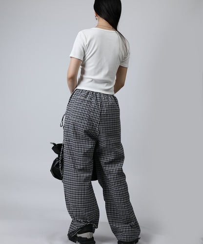 HOOK for girls リボングラフィック × サイドギャザー コンパクトストリートT