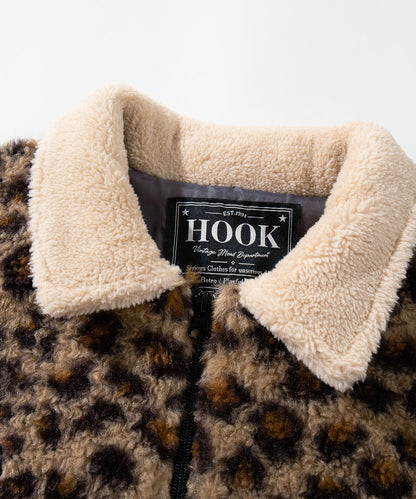 HOOK -original-　レオパード柄ワッペン刺繍ボアジャケット