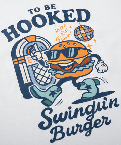HOOK -original-　フードモチーフ アメリカンカートゥーンプリント ビッグTシャツ