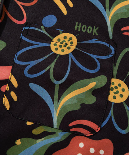 HOOK -original-　古着風総柄プリント襟付き長袖シャツ