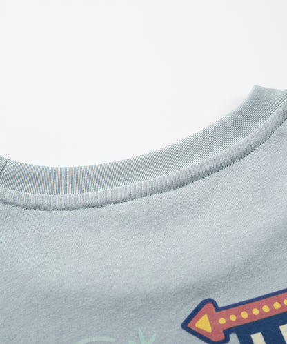 HOOK -original-　フードモチーフ アメリカンカートゥーンプリント ビッグTシャツ