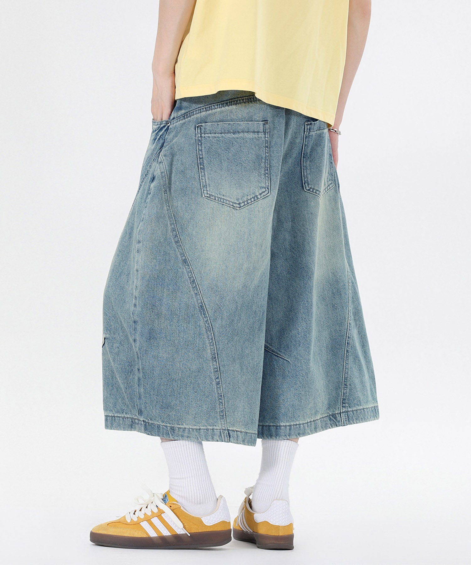 HOOK バレルレッグ ワイドデニム ハーフパンツ (SS)