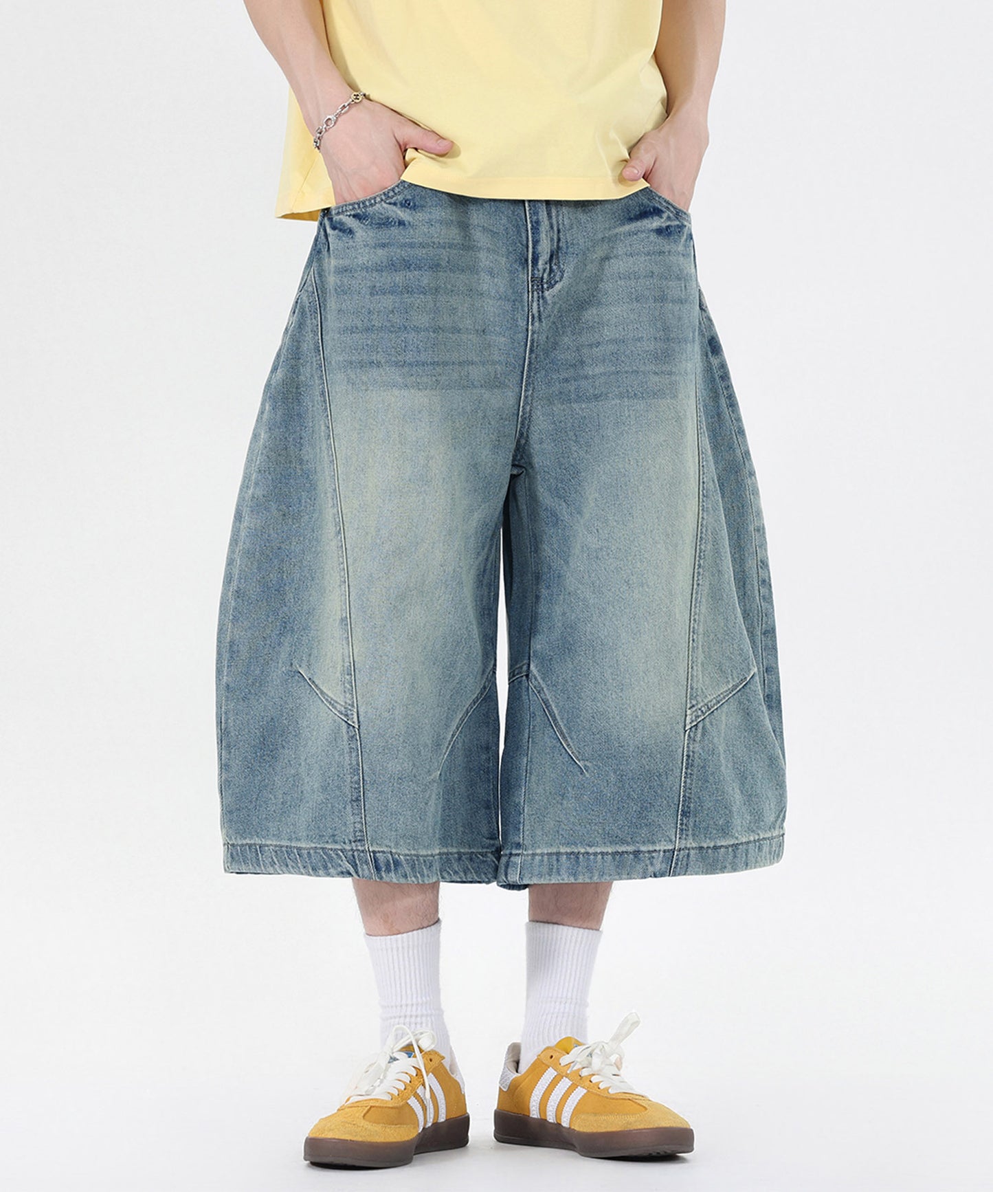 HOOK バレルレッグ ワイドデニム ハーフパンツ (SS)