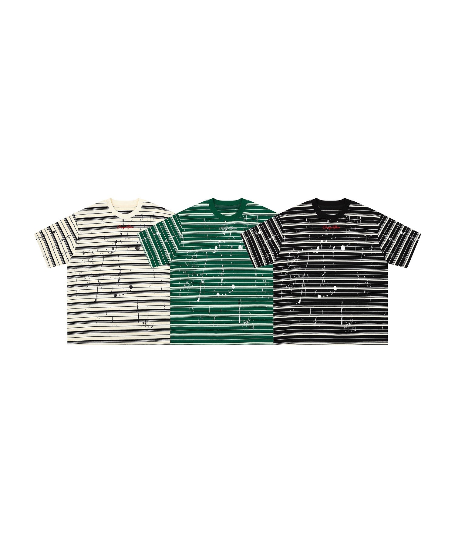HOOK ペイントスプラッシュ × ボーダー 半袖 Tシャツ (SS)