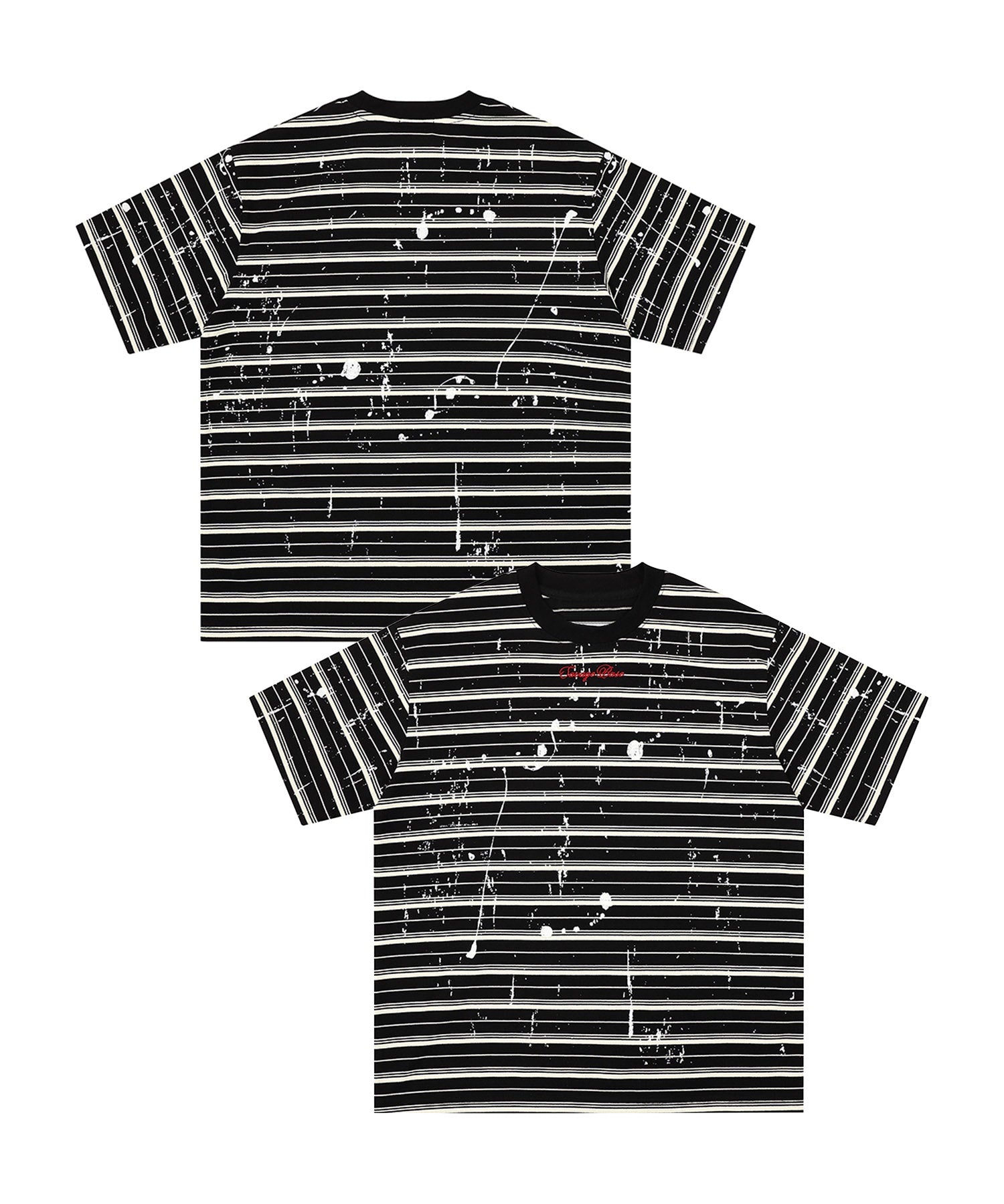 HOOK ペイントスプラッシュ × ボーダー 半袖 Tシャツ (SS)