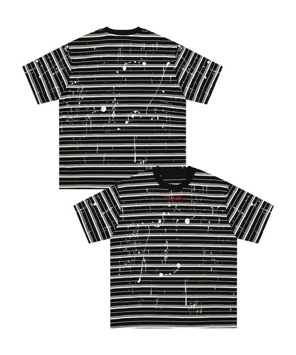 HOOK ペイントスプラッシュ × ボーダー 半袖 Tシャツ (SS)