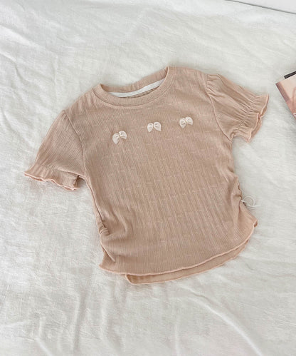 [aimoha-KIDS-] Ribbon Accent Ruffle T-shirt