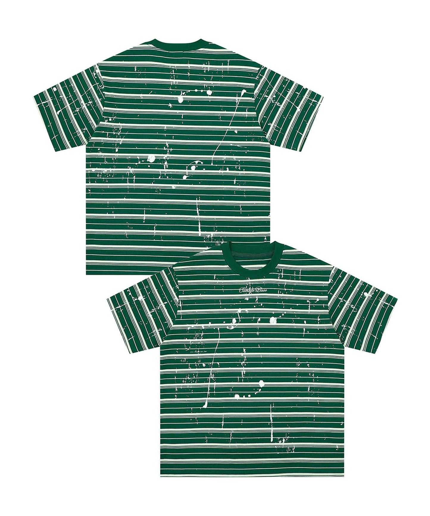 HOOK ペイントスプラッシュ × ボーダー 半袖 Tシャツ (SS)