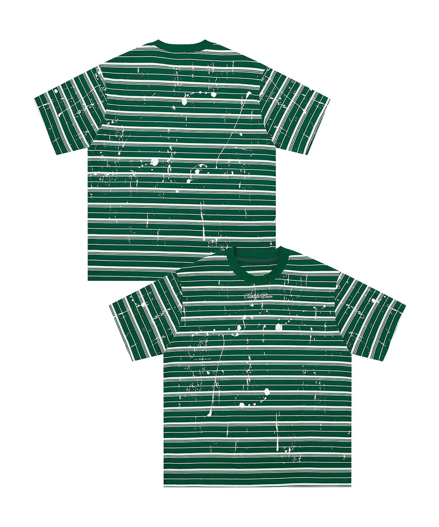HOOK ペイントスプラッシュ × ボーダー 半袖 Tシャツ (SS)