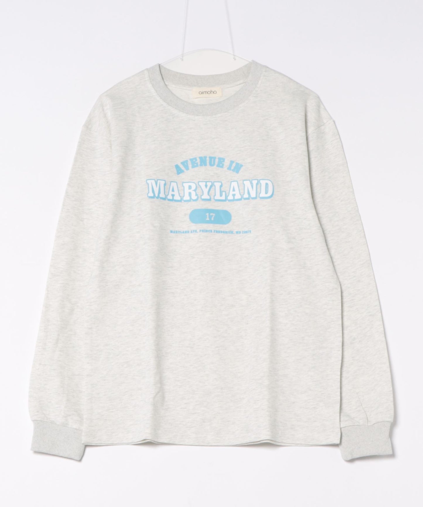 aimoha/カレッジロゴ長袖Tシャツ
