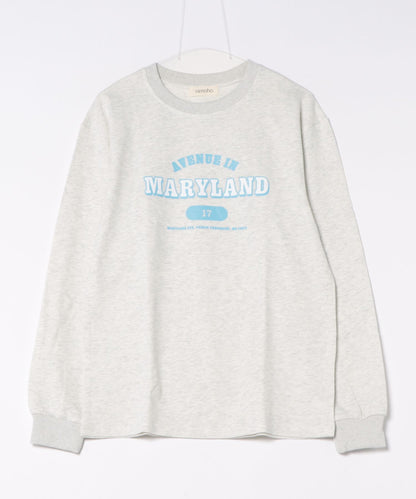 aimoha/カレッジロゴ長袖Tシャツ