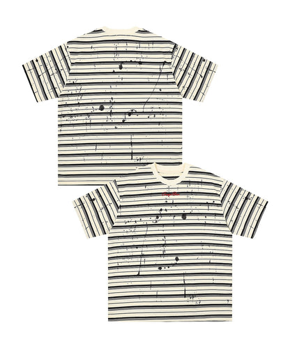 HOOK ペイントスプラッシュ × ボーダー 半袖 Tシャツ (SS)